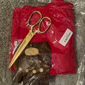 Red jumpsuit with scissors and glove- Halloween costume